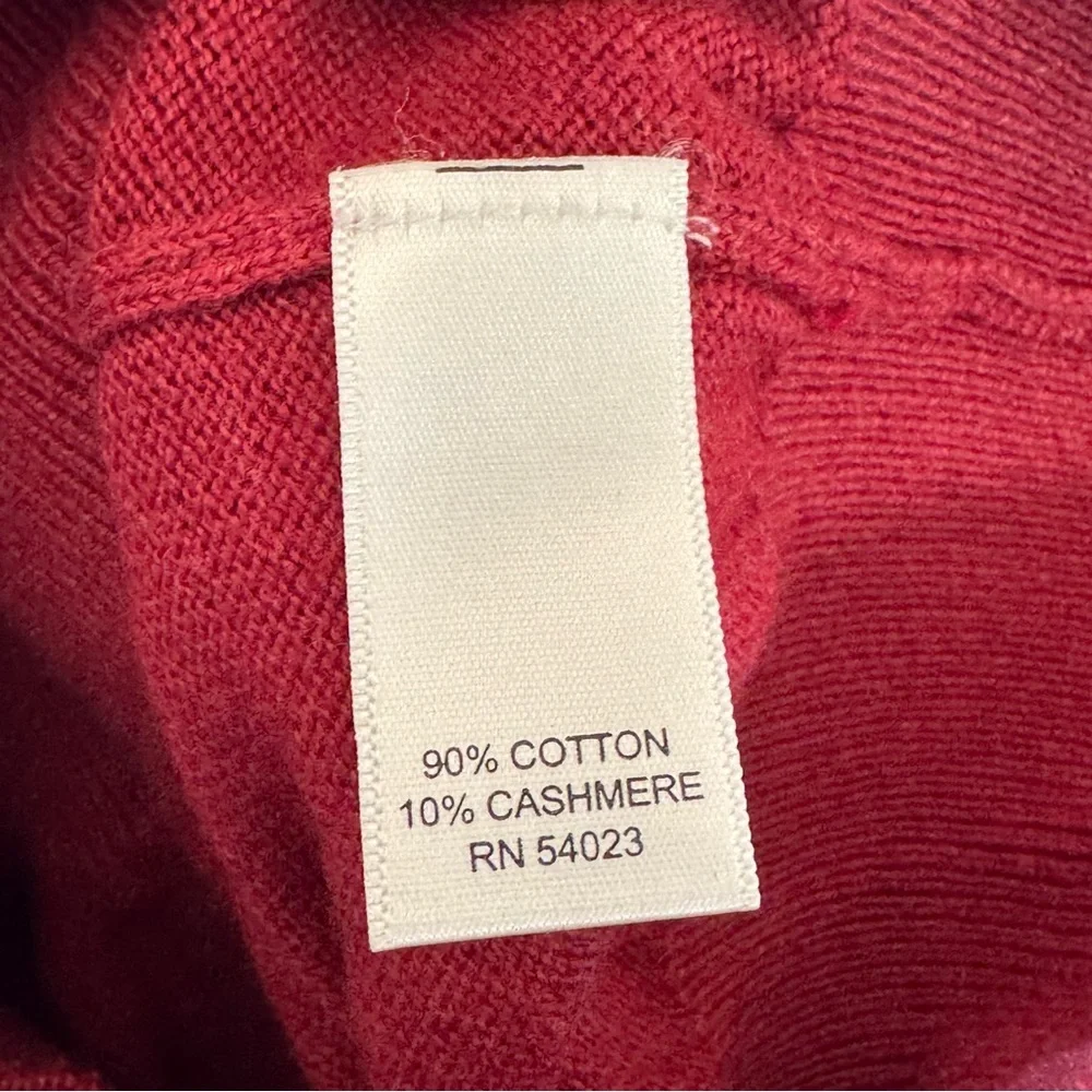 Men’s Banana Republic Dize Large “Red Heather” Cotton/Cashmere V-Neck Sweater